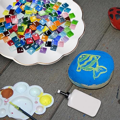 Miniatura 3 de Aginkgo 450 piezas de azulejos de mosaico de vidrio de cristal, mini mosaico para collage, artista creativo, entusiasta de la artesanía,