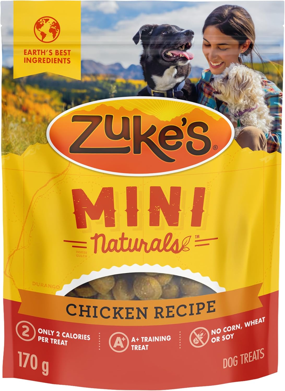 Zuke’s Dog Treats, Mini Naturals Tender Bites Chicken Recipe – 170 g Pouch (1 Pack)