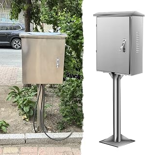 Ladesäule Ladestation Wasserdichter Schutzständer für Elektroauto-Ladegeräte, Abschließbare Ladesäulenhalterung mit Haken, Außengarage Elektroauto-Ladegeräte