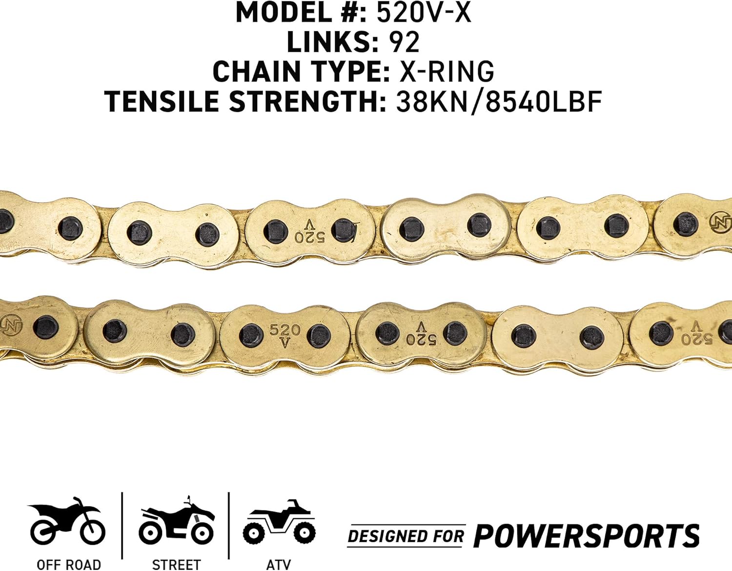 NICHE Gold 520 X-Ring Chain 106 Links With Connecting Master Link : Automotive