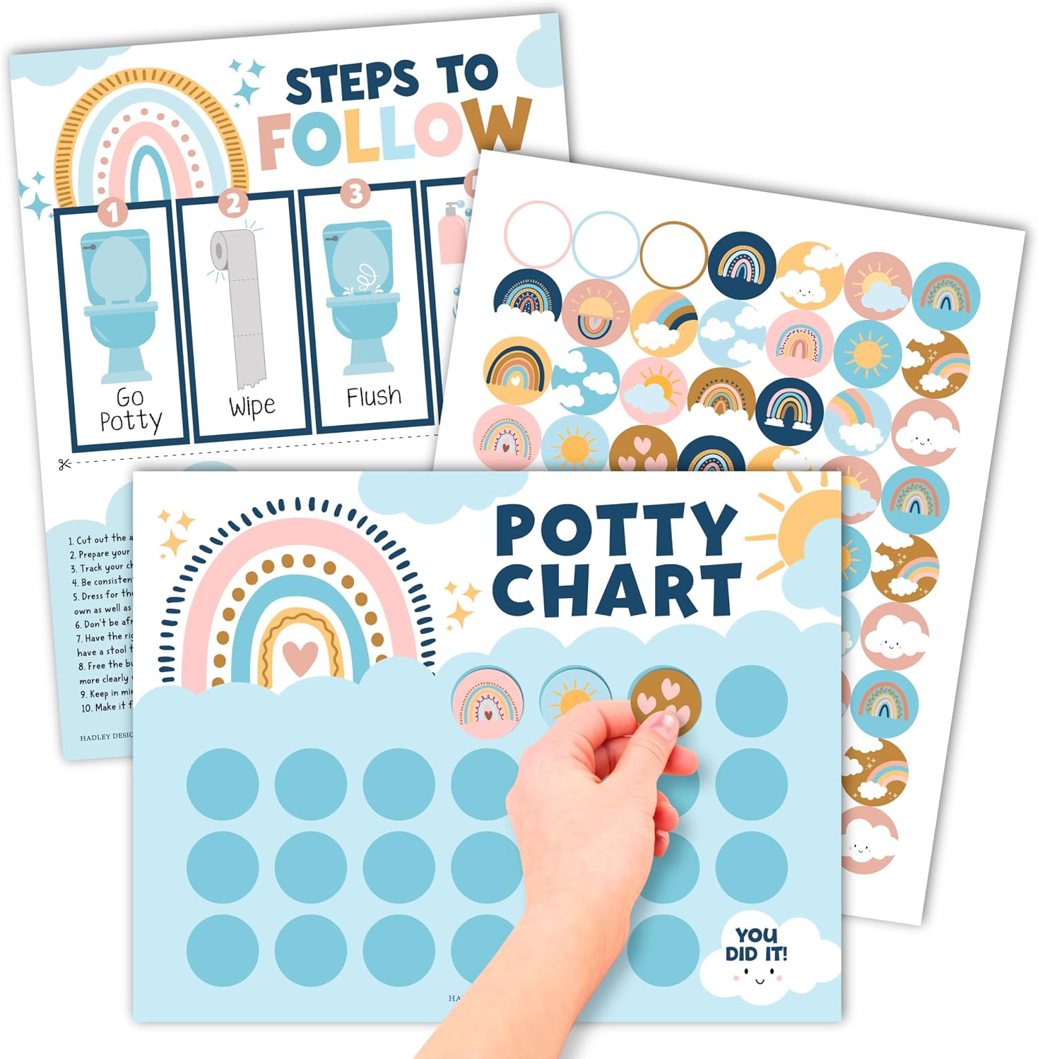 10 Potty Training Chart for Toddler Girls Sticker Reward Chart for Kids