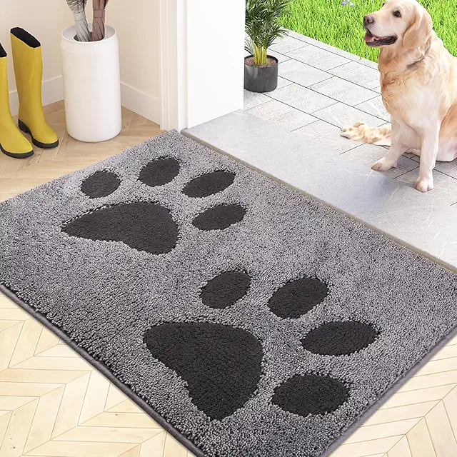 FCSDETAIL Washable Dog Doormat - 50x80cm Absorbent Indoor Entry Rug for Pets