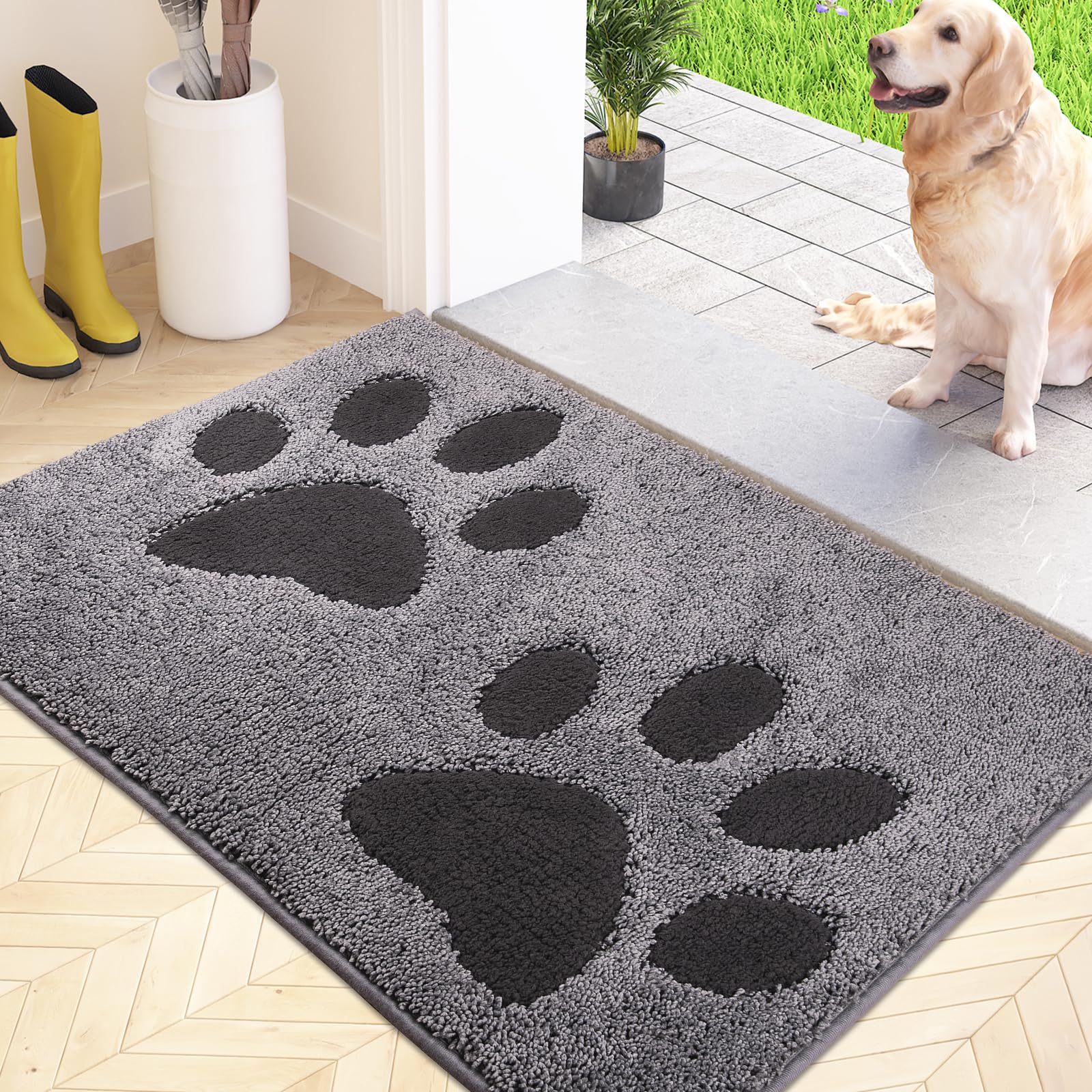 FCSDETAIL Felpudo Entrada Casa 50 x 80 cm, Alfombra Antideslizante y Lavable en Lavadora, Alfombra Atrapapolvo Absorbentes para Perro, Entrada, Puerta, Pasillo