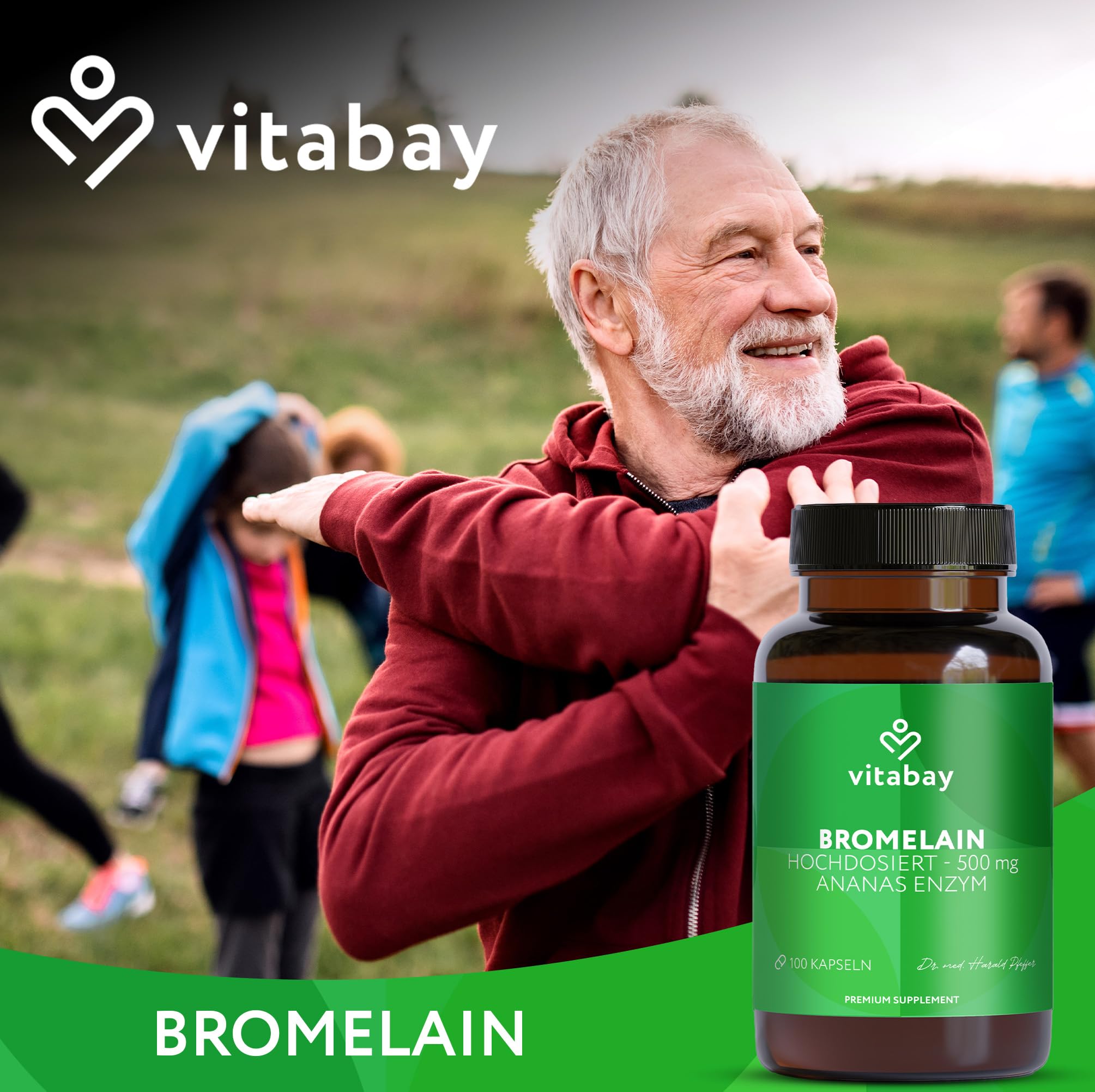 Vitabay Bromelain hochdosiert 500mg - 200 Vegane Kapseln (2er Set)