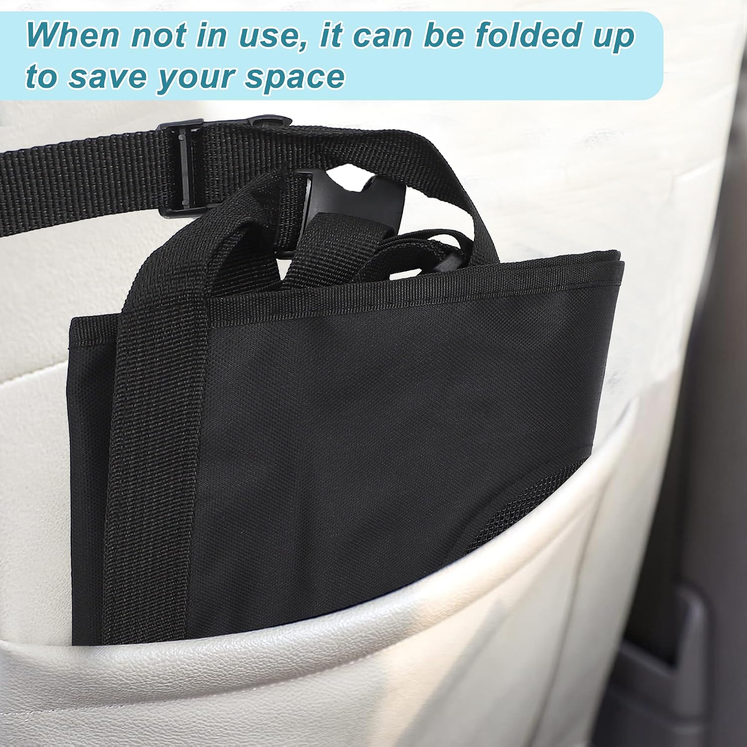Dog Car Net Barrier, with Adjustable Rope and Hook, Pet Barrier Backseat Dog Car Net, for SUV Pickup, Dog Car Net Barrier, Black, 25.59"x17.72" image 3