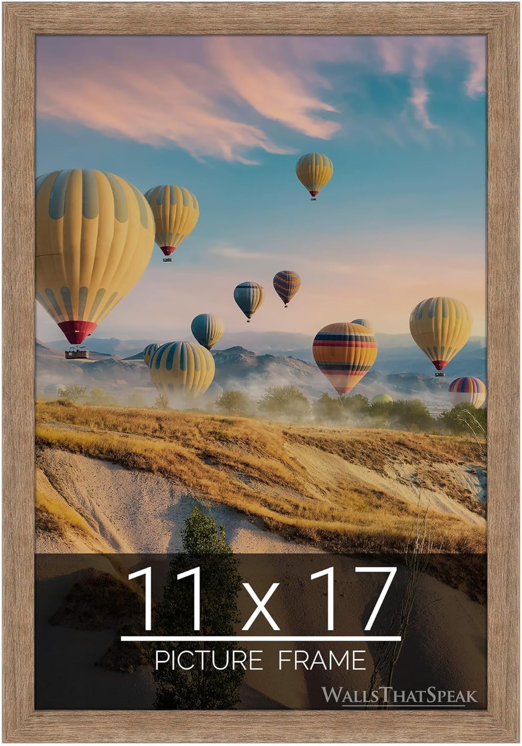 wallsthatspeak 11x17 Brown Barnwood Picture Frame for Puzzles Posters Photos or Artwork