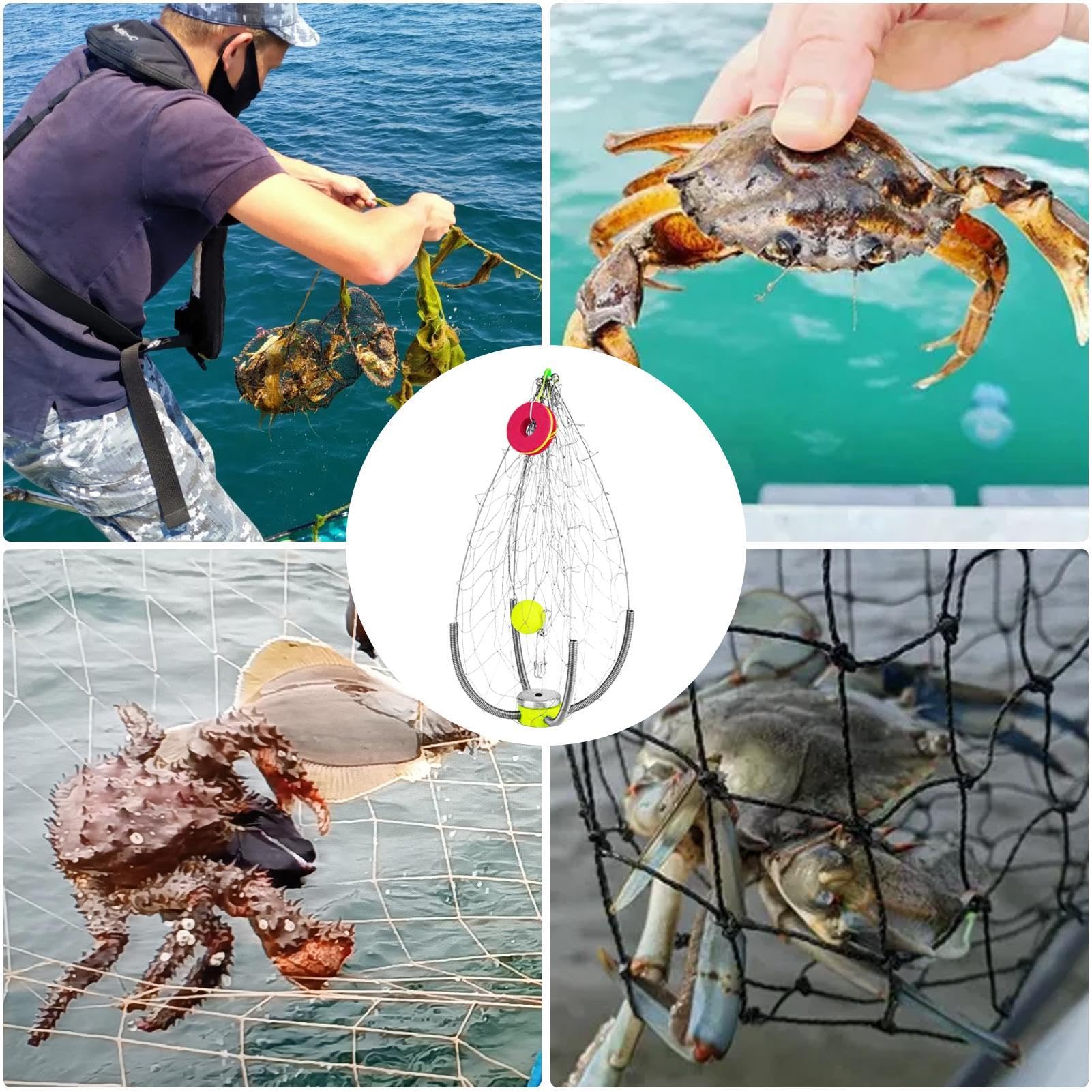 Red De Cangrejos De Alambre De Acero - Trampa Plegable, Apertura Automática, Para Pesca En Agua Salada O Dulce