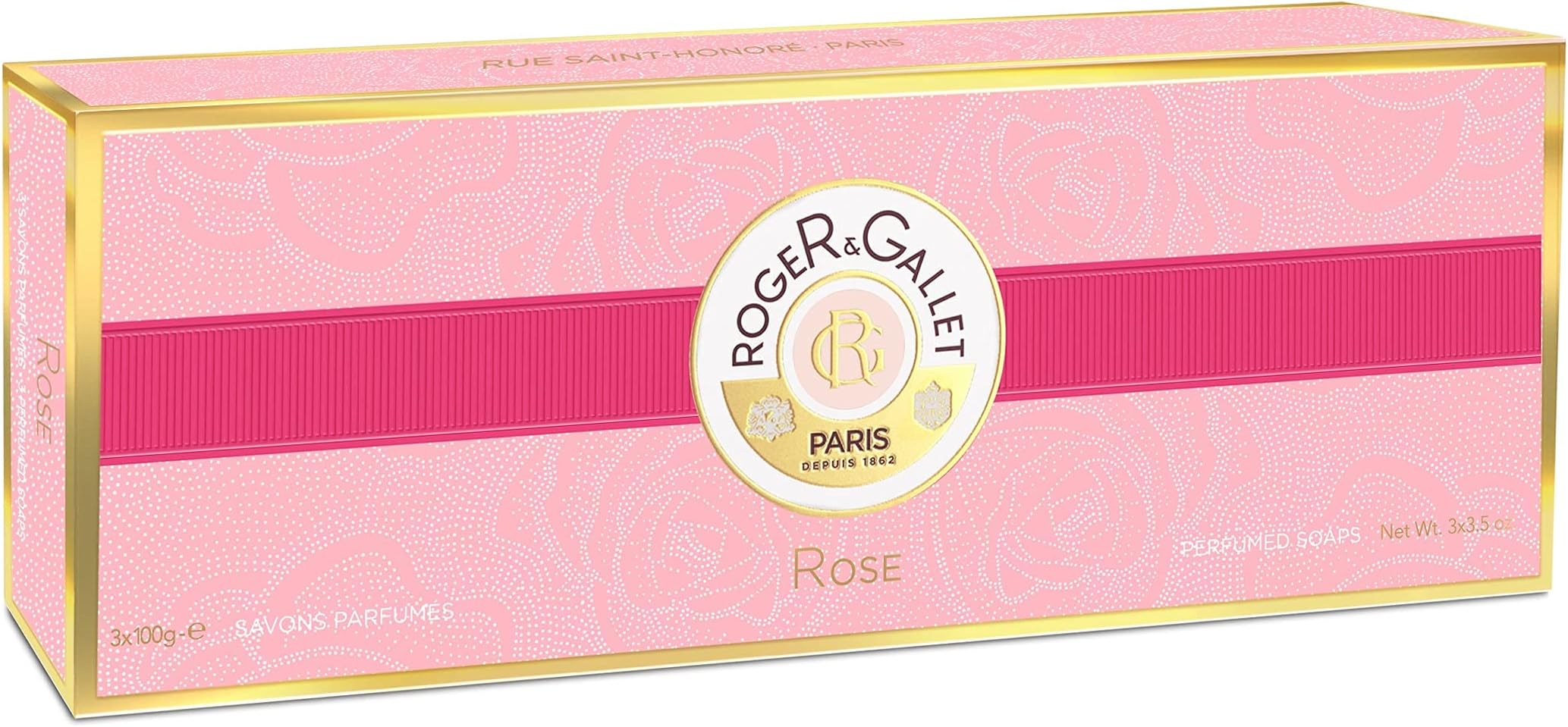 Roger & Gallet Perfumed Soap, Rose, 3 x 100 g