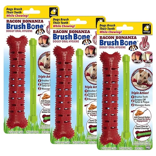 BulbHead Bonanza - Cepillo de dientes de hueso, infundido con sabor a tocino real, cepillo para masticar…