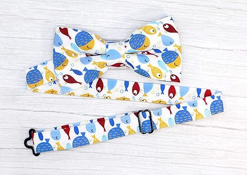 Miniatura 6 de OCIA Pajarita ajustable de algodón con diseño divertido para hombres y niños