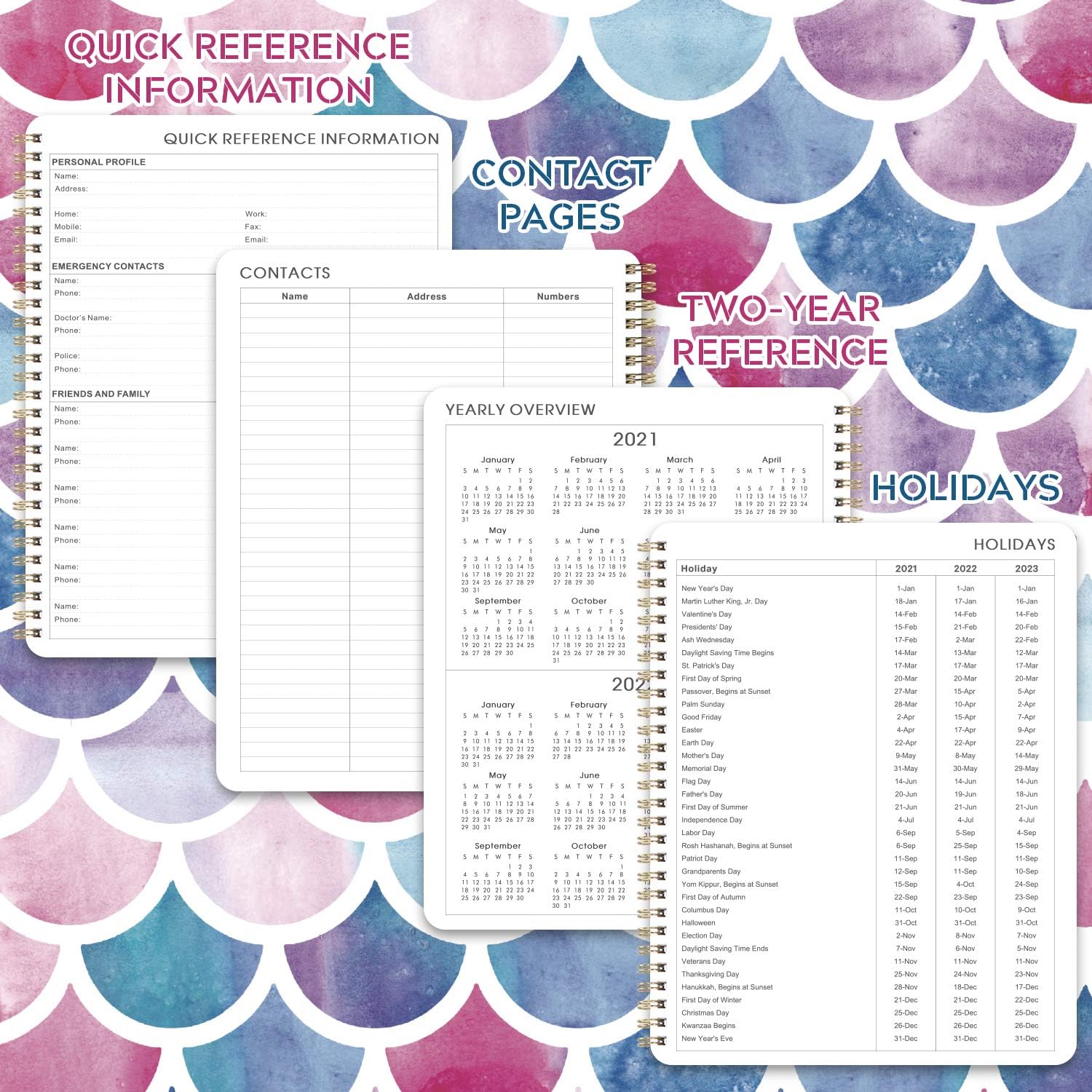 2021 Planner -Weekly & Monthly Planner with Tabs, 8" x 10", January 2021 - December 2021, Hardcover with Thick Paper, Strong Twin-Wire Binding, Round Corner Design