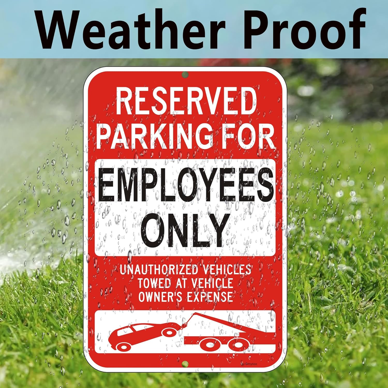 3 Pack Reserved Parking For Employees Only Sign, 18" x 12" Unauthorized Vehicles Towed | Reflective Rust/Fade-Free Metal Warning Sign for Private Property, Parking Lots, Home Driveways