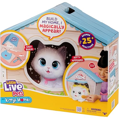 Little Live Pets Cat Figurines for Kids, Interactive Hutch Animal Playset with 25+ Sounds, Outdoor Toys for 5+ Year Old Girls
