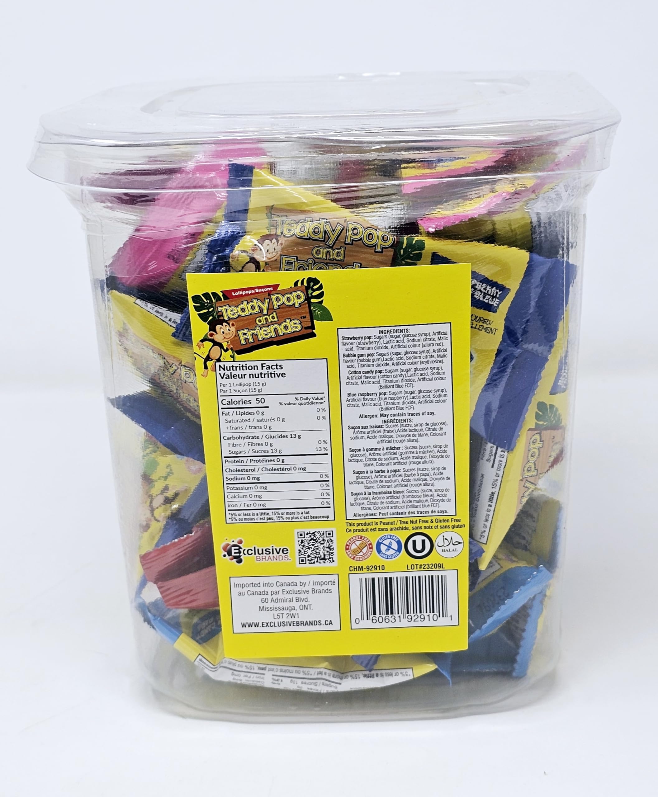 テディ POP Teddy Pop and Friends Lollipops - Bubble Gum, Cotton Candy