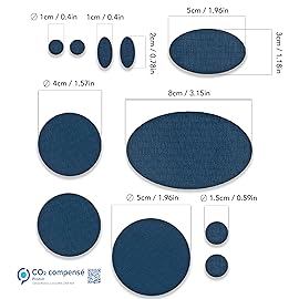 aZengear Repair Patches for Down Jackets - Waterproof, Pre-Cut, Self-Adhesive, Tear-Cold-Heat-Resistant Nylon Polyester Fabric to Fix Puffer Coats, Gear, Tents (11 Pieces, Dark Navy)
