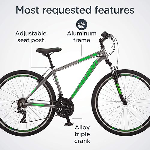 Miniatura 4 de Schwinn GTX Comfort - Bicicleta híbrida para adultos, para hombres y mujeres, bicicleta deportiva doble, ruedas de 700c, marco de aluminio ligero