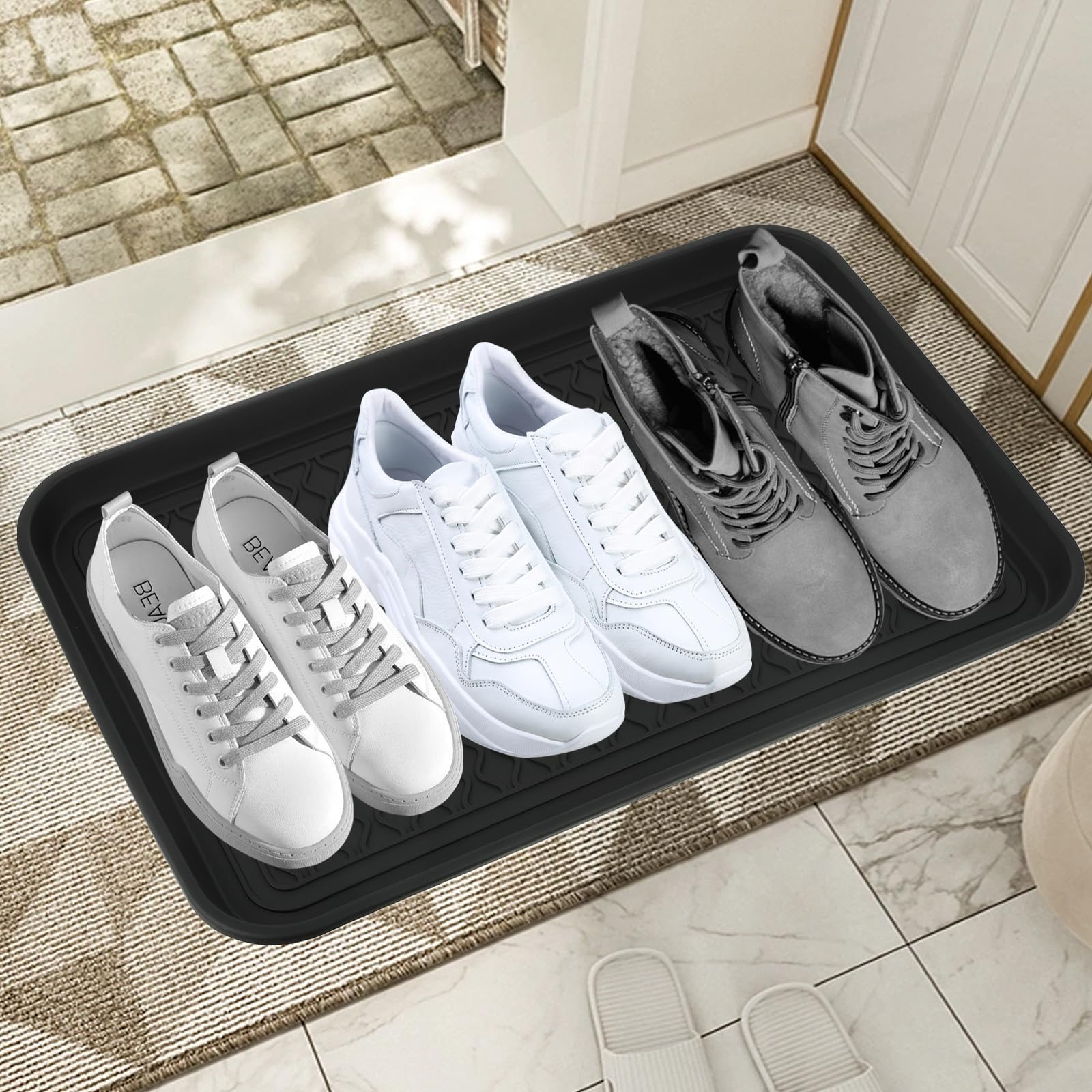Sibosen Set of 3 Multipurpose All Season Boot Trays, Shoe Drip Trays Great as Pet Food, Dog Cat Bowl or Kitty Litter Tray, 40x60cm Raised Edge 2.5cm