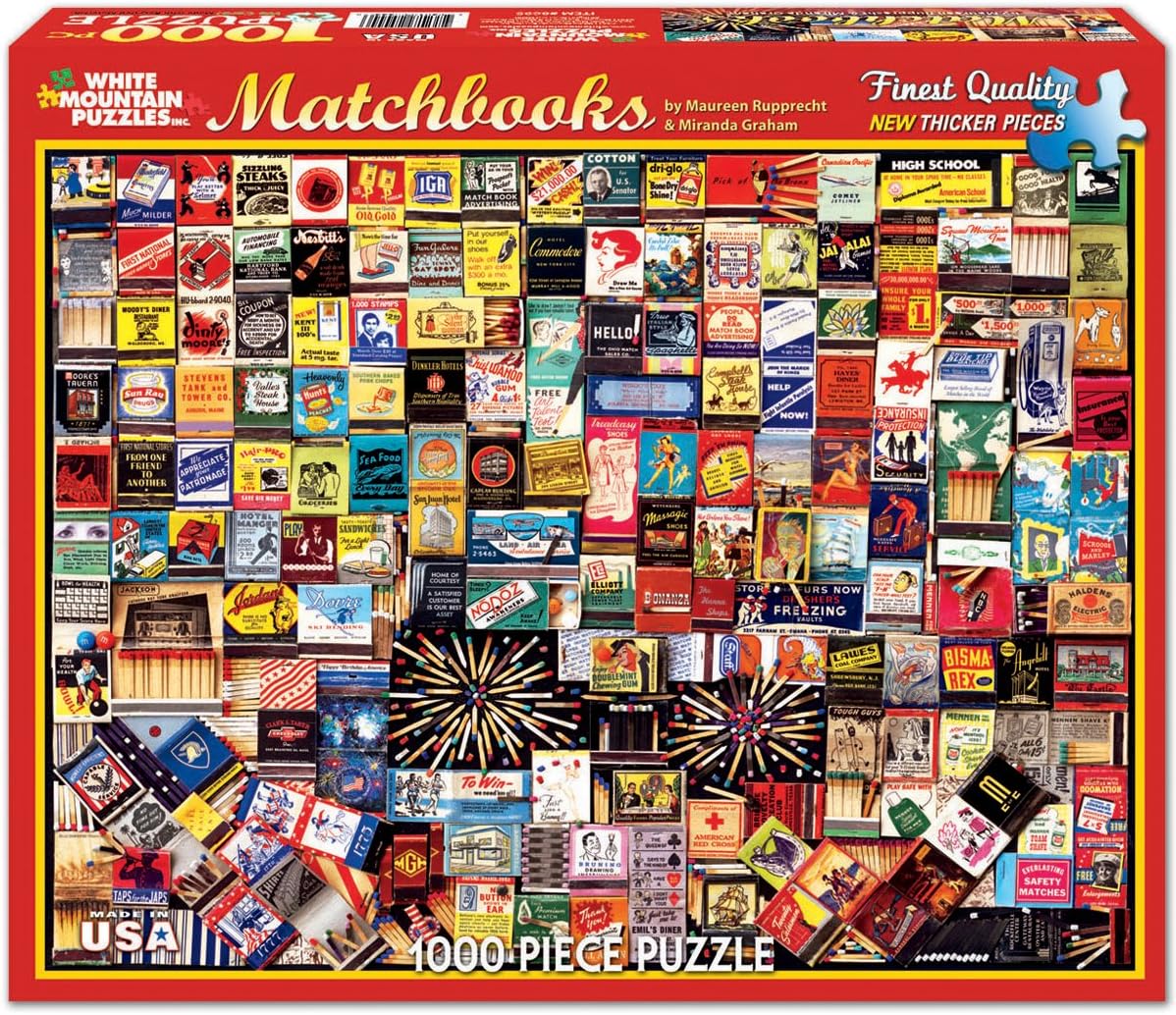 White Mountain Puzzles Matchbook Collage - 1000 Piece Jigsaw Puzzle