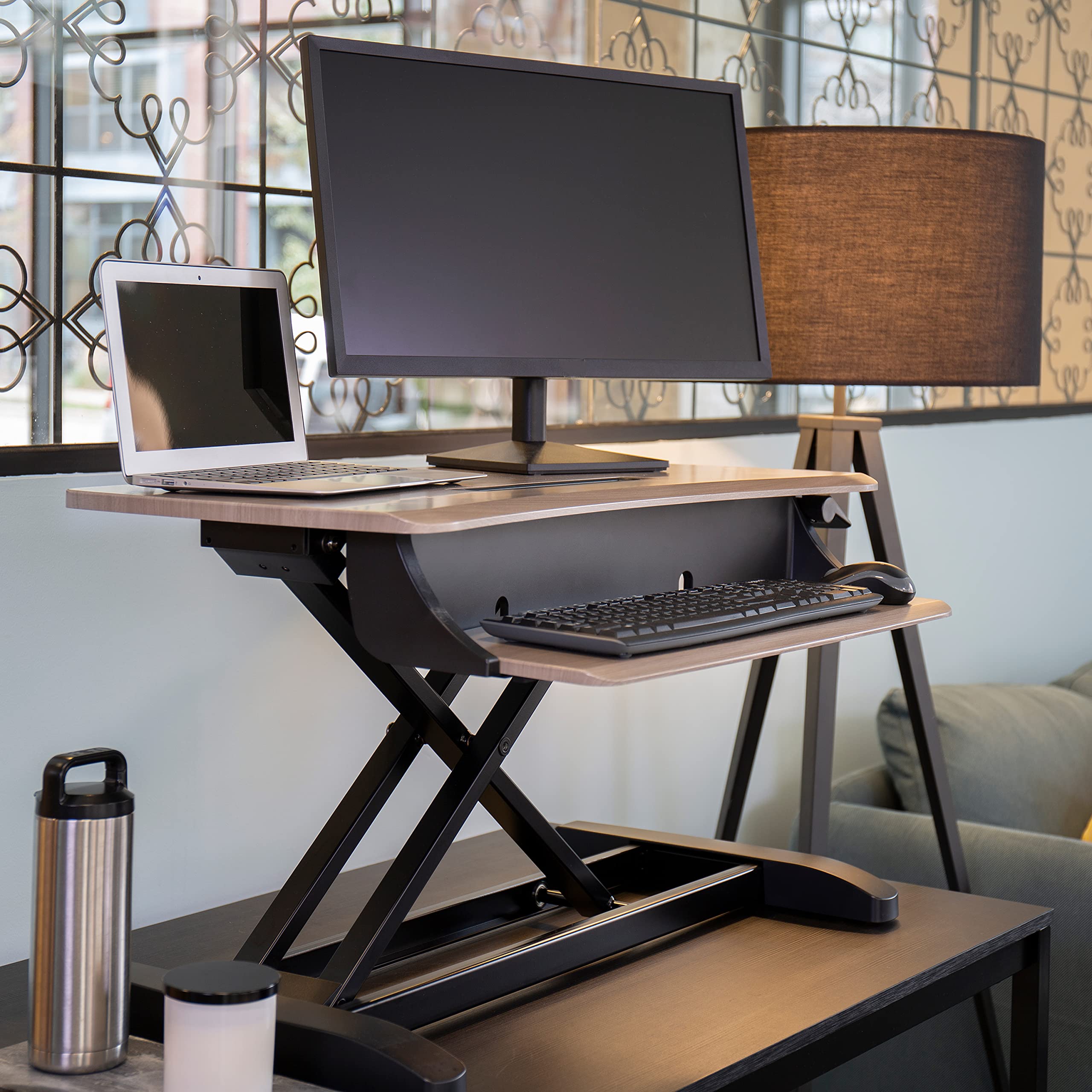 Ergotron WorkFitZ Mini Small Standing Desk Converter, Laptop Sit