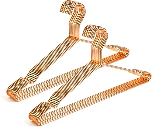 Better to U Percha de metal de oro rosa de 17 pulgadas para adultos, paquete de 20 unidades, 0.039 pulgadas para camisa resistente para abrigo,