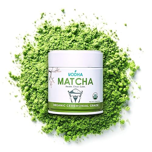 Yodha Matcha USDA - Polvo de té verde matcha orgánico de grado ceremonial Polvo matcha japonés Polvo de té matcha ceremonial matcha de grado