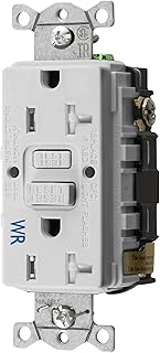 Bryant Electric GFTWRST20W 20 Amp 125V Commercial/Residential Self Test Tamper-Resistant and Weather Resistant Duplex GFCI Receptacle, White