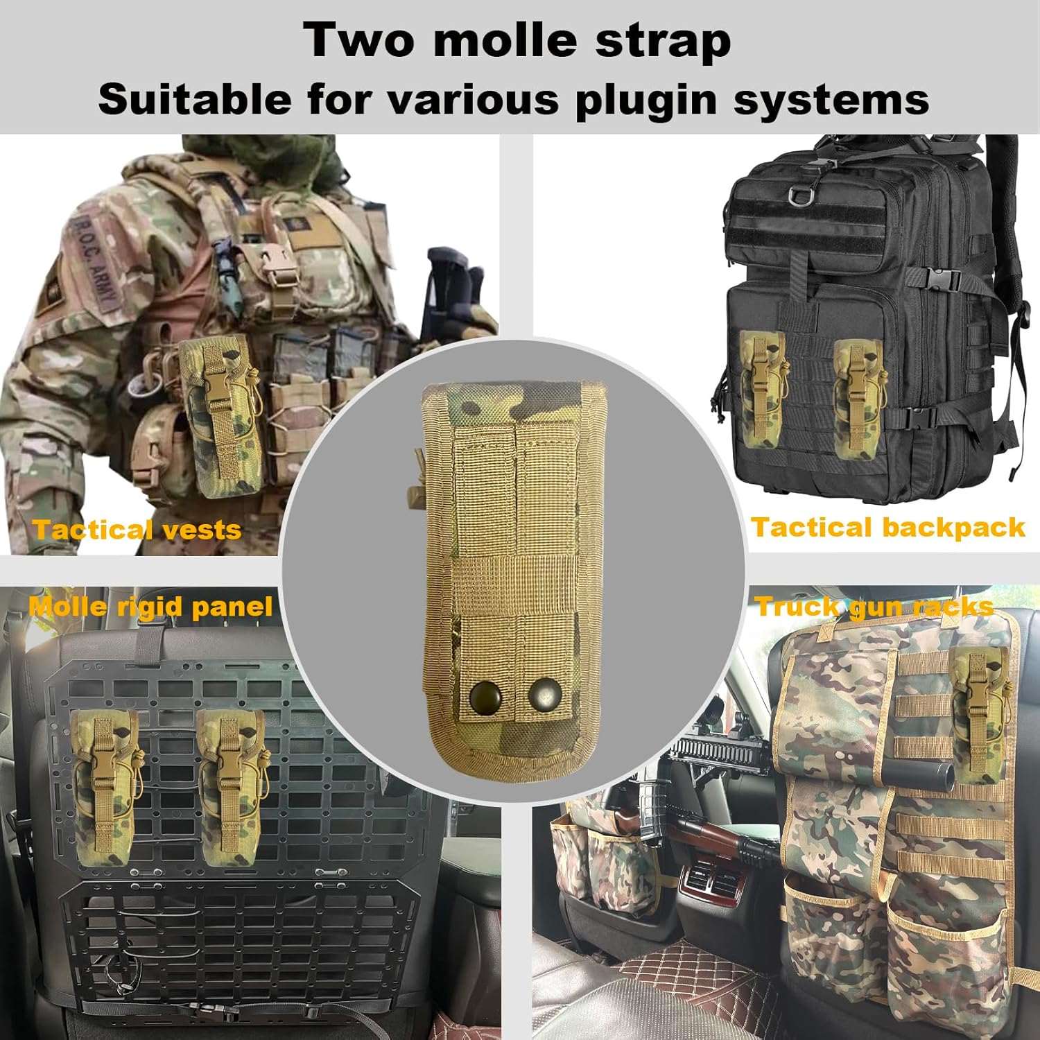 High Temperature Suppressor Pouch, Thermal Insulated Shield for Hot Rifle/Pistol Suppressor, Molle Pouch Holder for Flashlight,Baton, Fits 5-7 inches or Smaller (Camo Style)