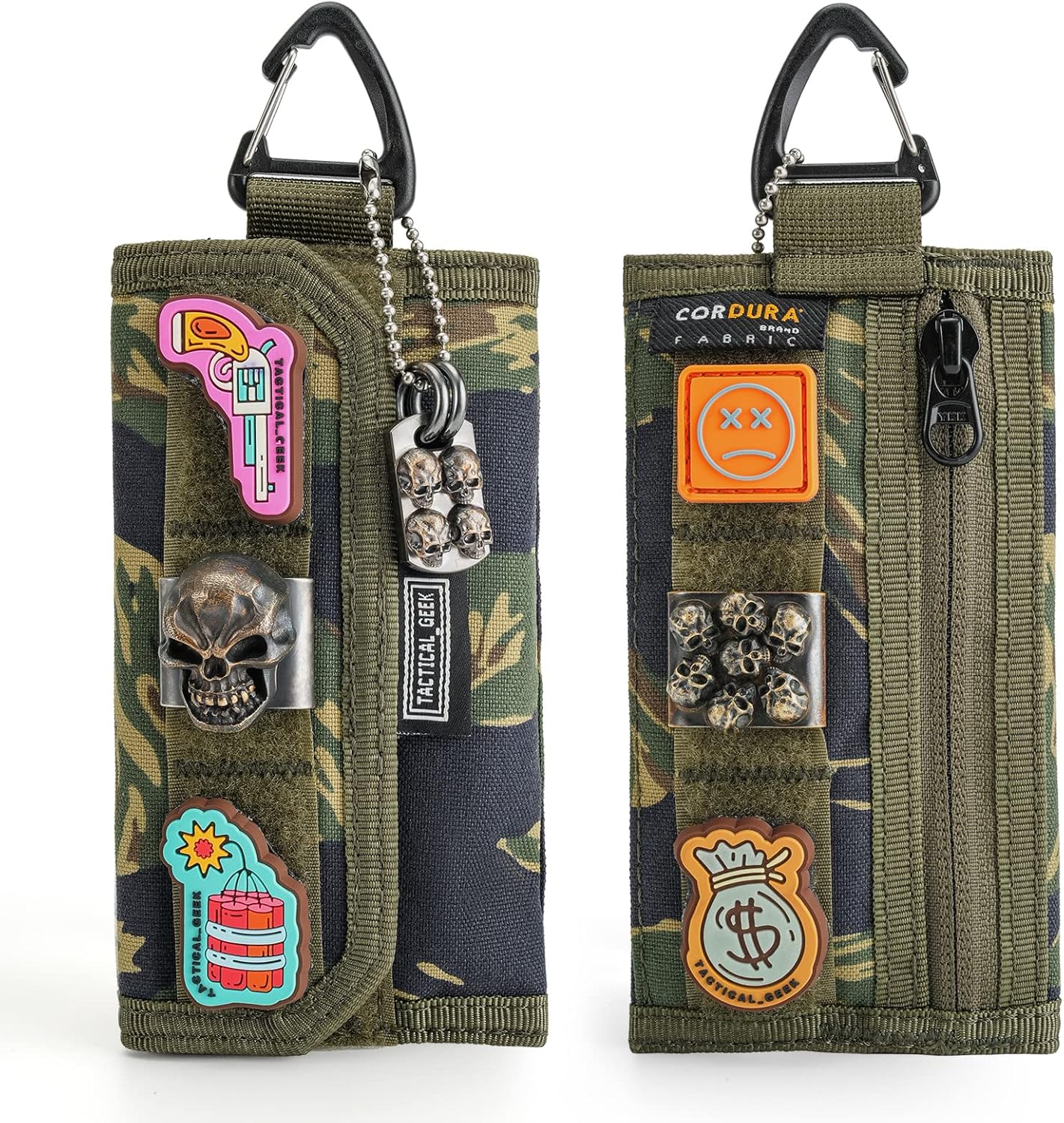 TACTICAL GEEK Storage A2 M EDC Pouch Organizer, Nylon Coin Purse, Multi-Purpose Storage Pocket, Multitools Small Pocket Organizer for Men, Compact Gadget Pouch for Daily Carry Camouflage