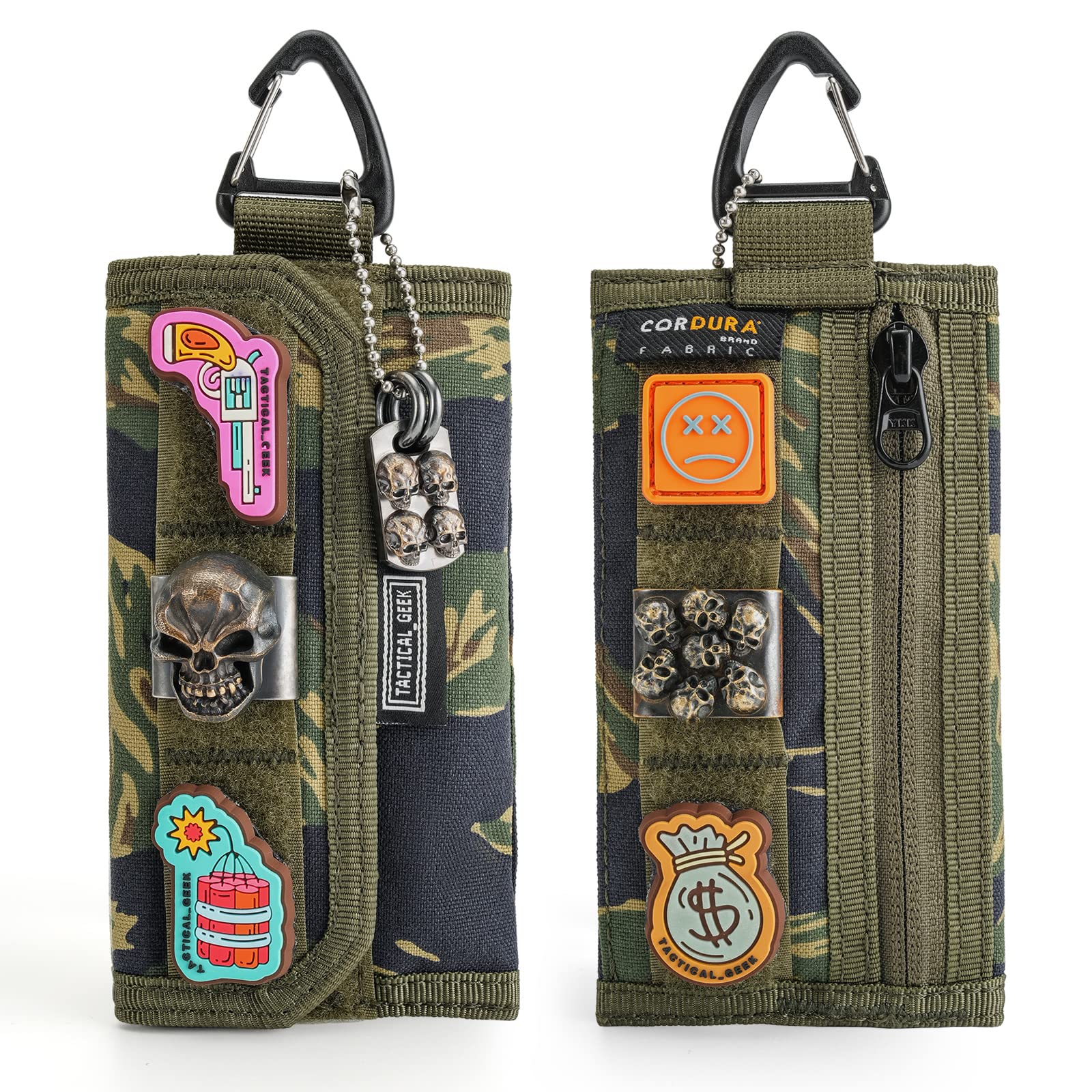 TACTICAL GEEK Storage A2 M EDC Pouch Organizer, Nylon Coin Purse, Multi-Purpose Storage Pocket, Multitools Small Pocket Organizer for Men, Compact Gadget Pouch for Daily Carry Camouflage