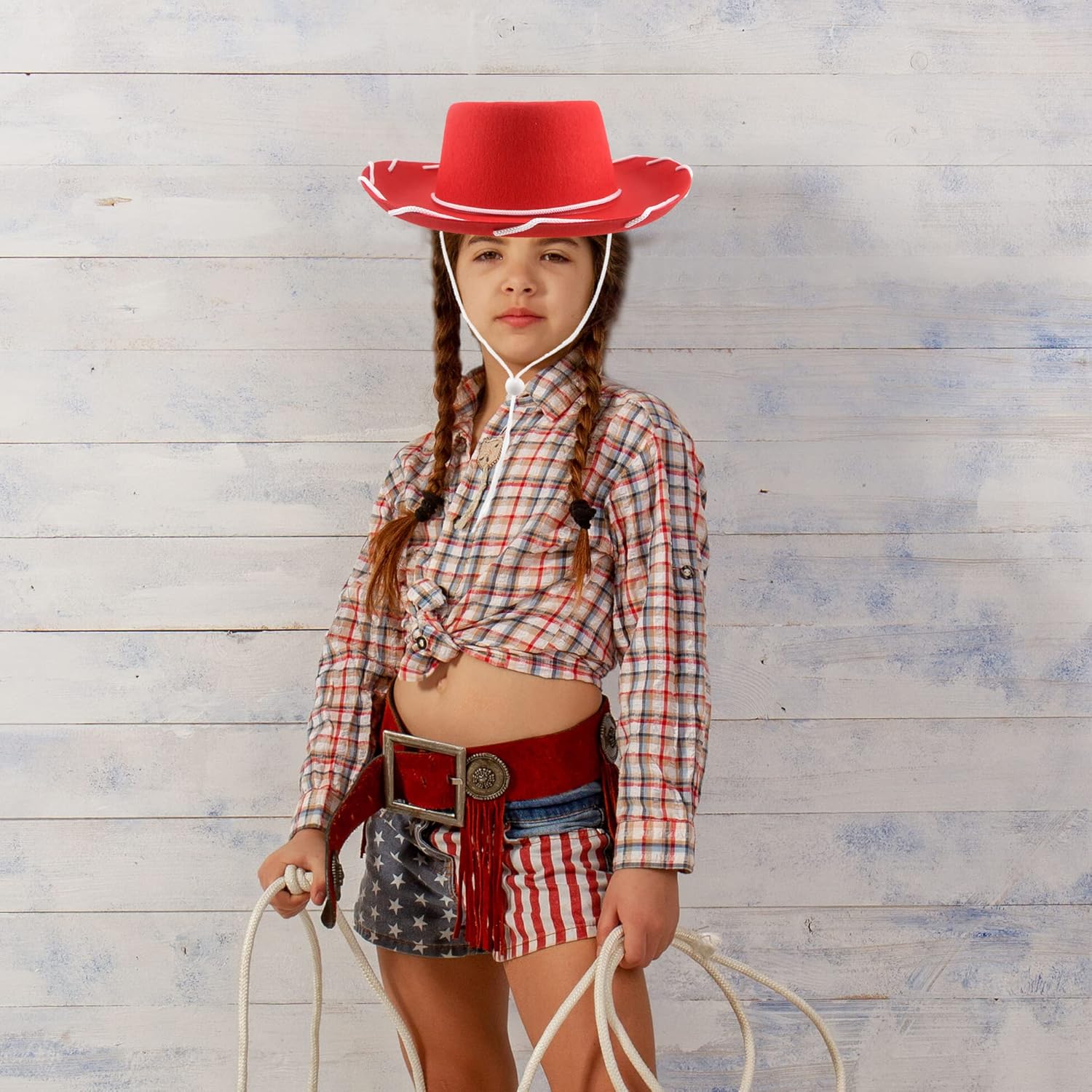 10 Pack Kids Cowboy Hat Felt Western Cowgirl Hat for Boys Girls Birthday Halloween Cowboy Theme Party Supplies