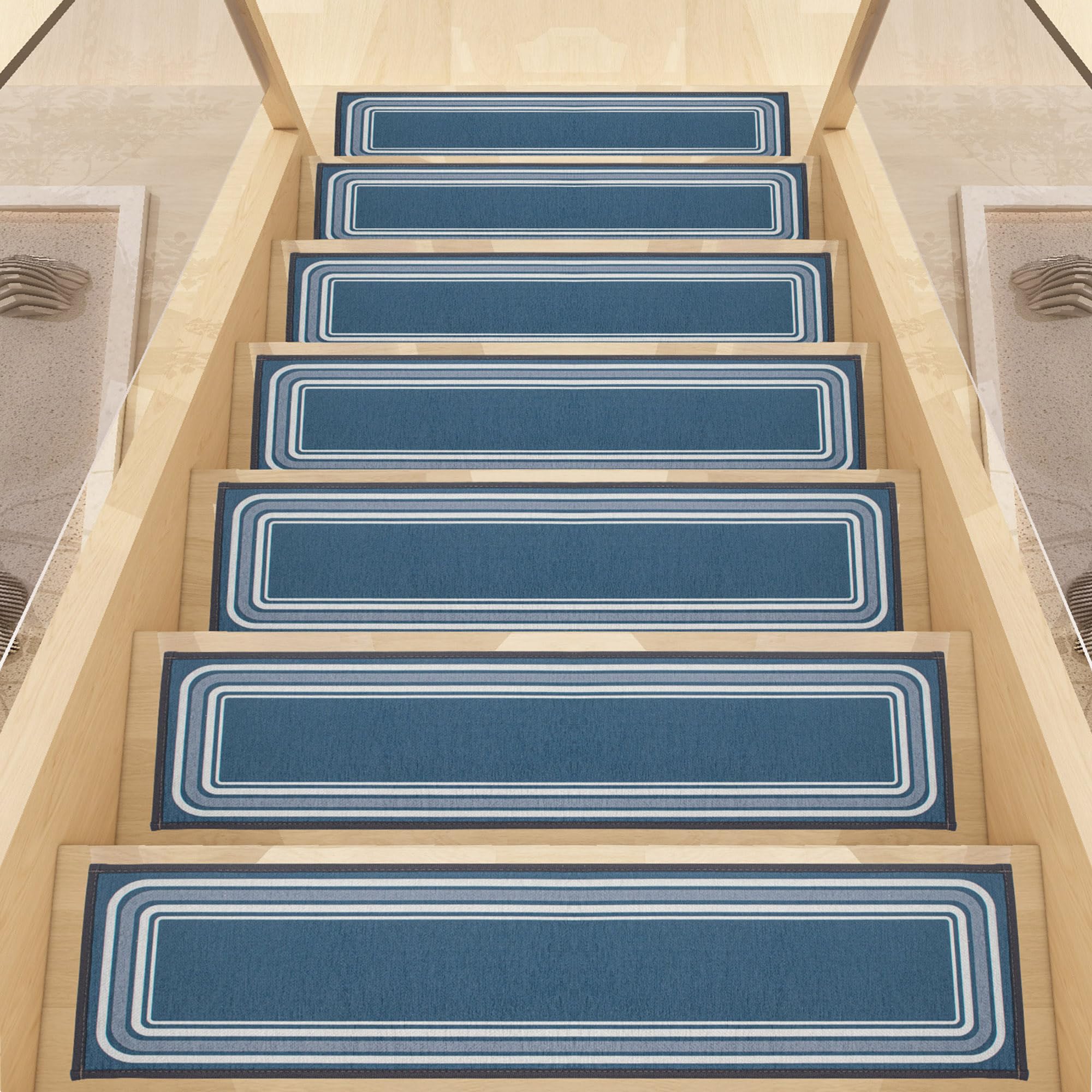 Alfombrillas antideslizantes para escalones de madera lavables y protectoras 1