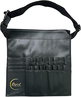 Bolsa negra de piel sintética para brochas de...