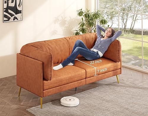 Miniatura 7 de Vesgantti Sofá moderno de mediados de siglo de 73 pulgadas, sofá biplaza pequeño para oficina, sala de estar, apartamento, montaje sin herramientas,