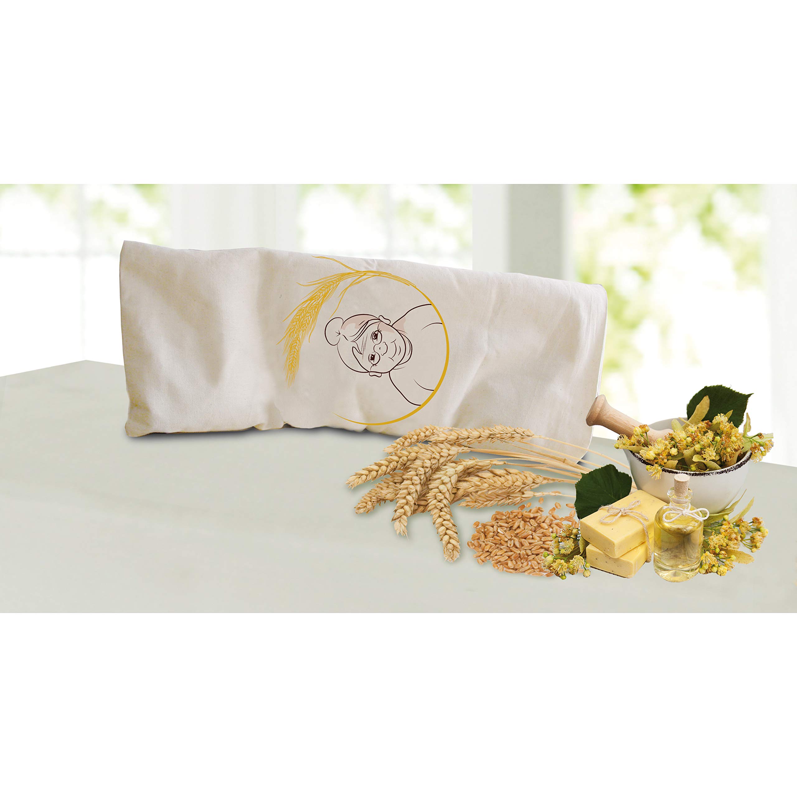 Gözze - Cuscino di Grano, Naturale, Imbottitura: 850 g, Tessuto di Base Spesso (3000 g/m²), 35% Cotone, 65% Poliestere, 20 x 53 cm - Naturale,