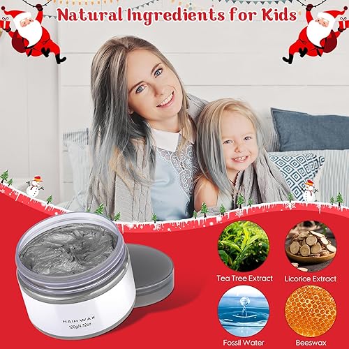 Miniatura 3 de 4 colores temporal tinte para el cabello cera gris rosa verde púrpura tinte pelo barro peinado instantáneo crema pelo pomadas pintura cera para