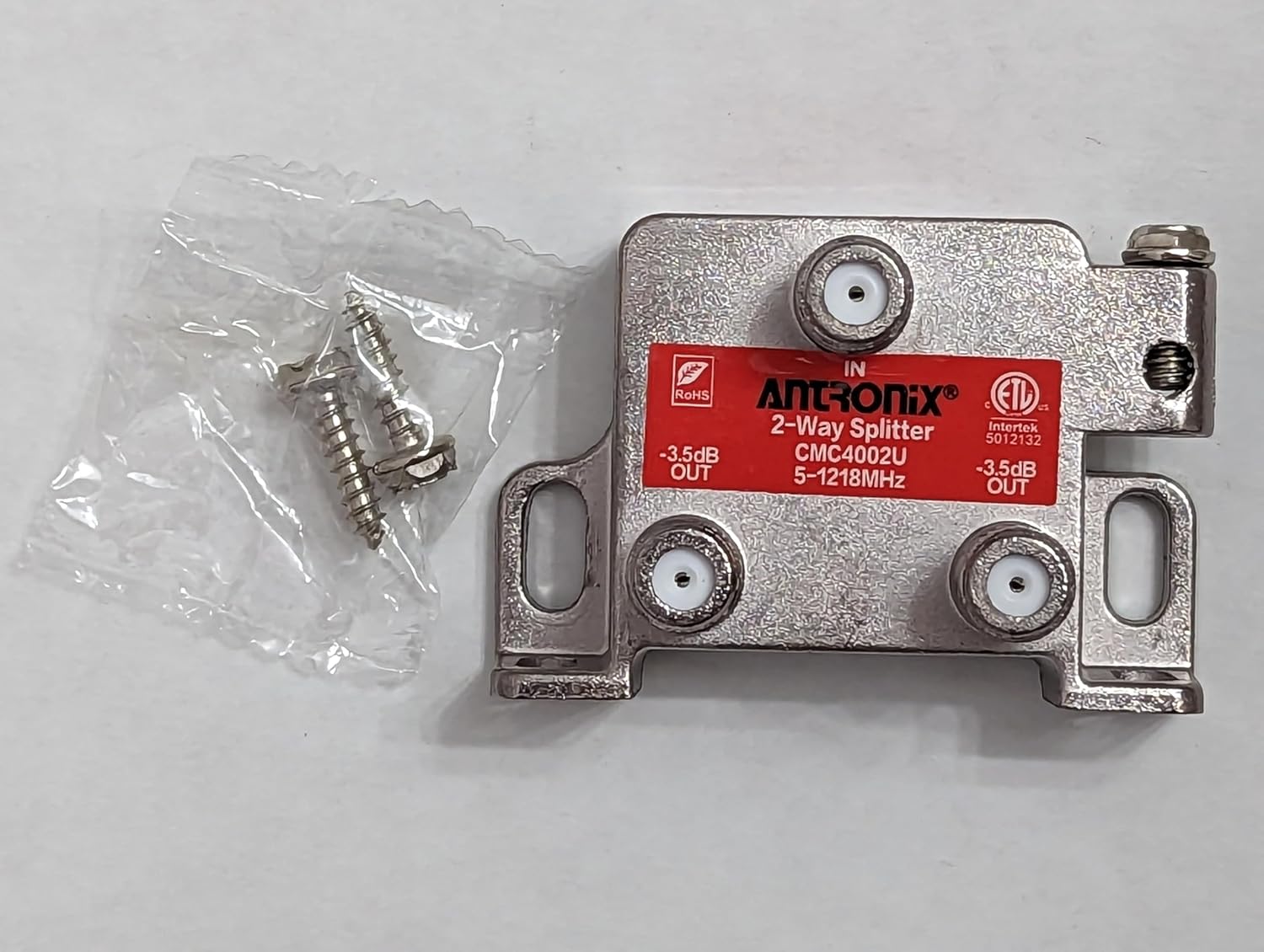 Antronix CMC4002U 2-Way Balanced Vertical Splitter, Loss of -3.5db, 1.218 GHz High Performance for Coax Cable TV & Internet Optimized MoCA 2.0 Performance (25)