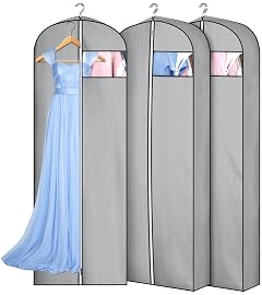 MISSLO 4 Gusseted Garment Bags for Hanging Clothes 65 Dress Bags for Gowns Long Waterproof Dress Cover for
