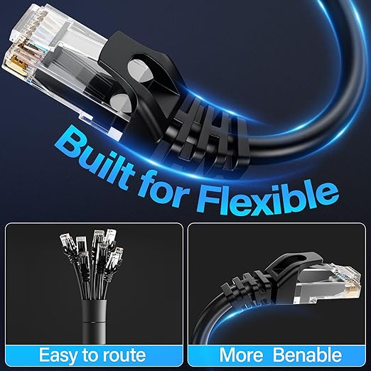 Cable Ethernet Cat6 75 ft UTP Cobre Desnudo Negro miniatura 4