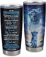 Vista 1 de Personalized To My Goddaughter From Godmother Stainless Steel Tumbler Cup Lion My Precious Goddaughter Birthday Graduation Christmas Travel Mug 20oz