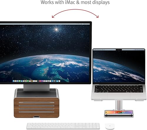 Miniatura 3 de Twelve South HiRise Pro - Soporte ajustable para monitor con almacenamiento, elevador ajustable para monitor, soporte de pantalla de computadora de