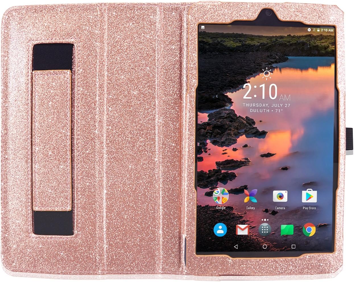 ACdream Case for Alcatel A30 8 Inch Tablet Case, Premium PU Folio Leather Tablet Case for Alcatel A30 8 Inch Tablet (2017 Version), Rose Gold Star of Paris