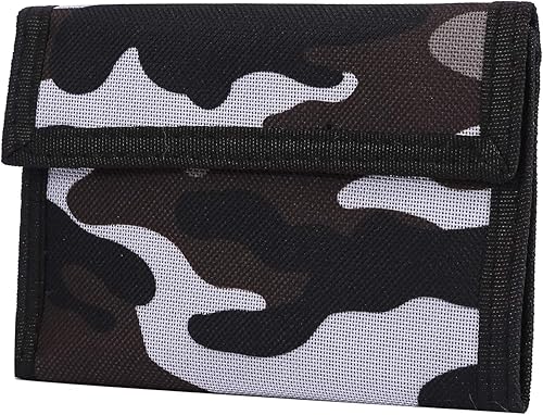 Billetera de lona triple para deportes al aire libre para niños - Cartera de bolsillo frontal con cremallera, Gris2