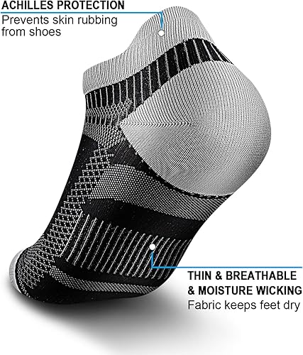 Miniatura 5 de PAPLUS Calcetines de compresión de tobillo para hombres y mujeres, 246 pares, calcetines de compresión de corte bajo con soporte para el tobillo