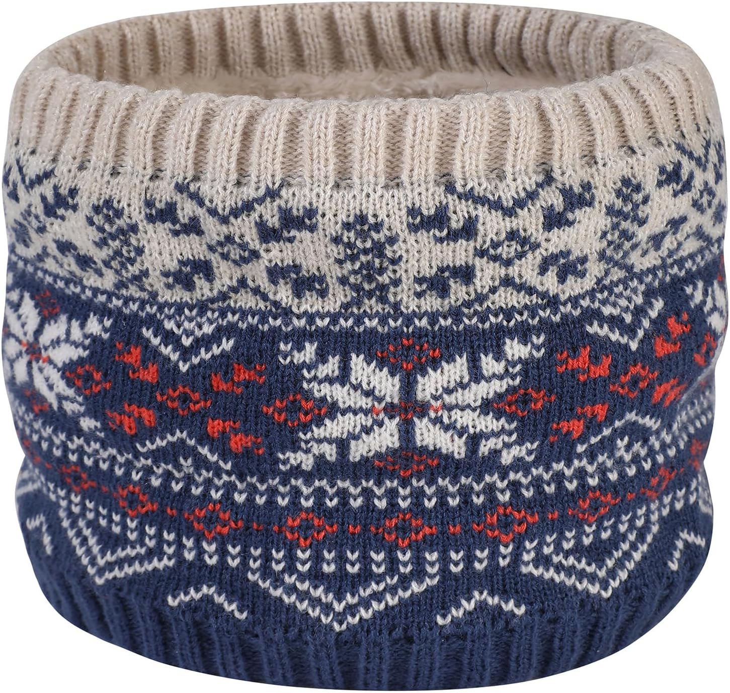 Kids Winter Knitted Hat Gloves Scarf Set 3 Pcs Warm Fleece Lined Beanie with Pom Gloves Neck Warmer for Boys Girls - Image 5