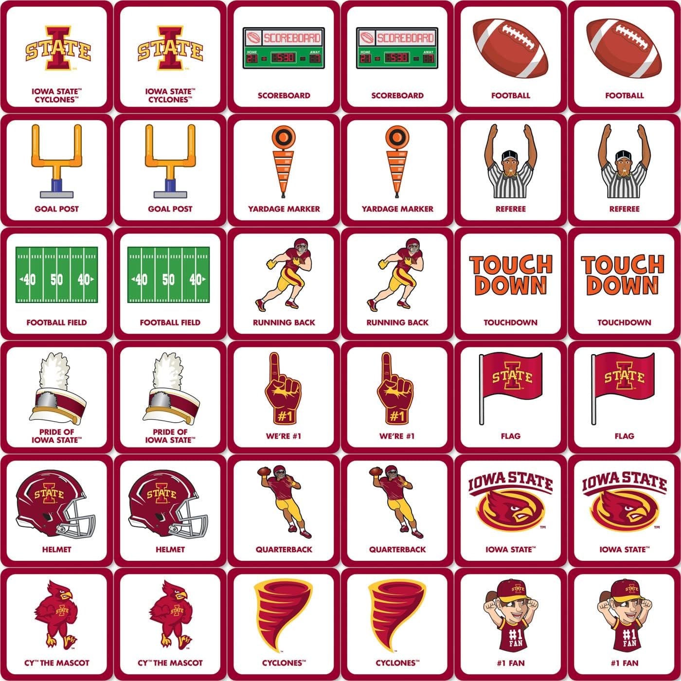 Masterpieces Officially Licensed NCAA Iowa State Cyclones Picture Matching Card Game for Kids and Families