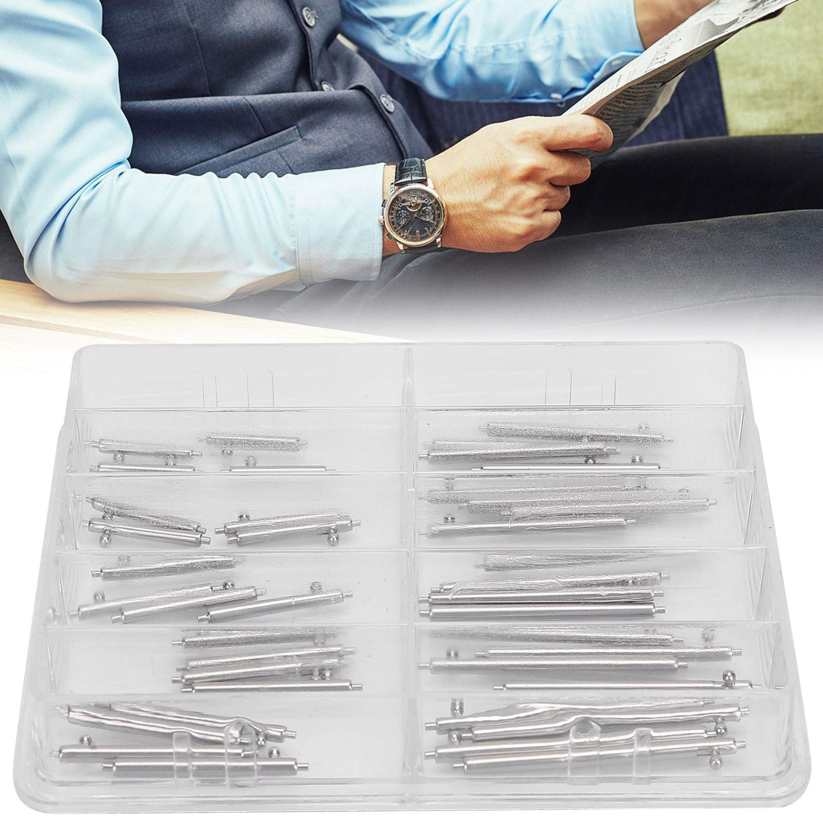 Watch Repair Tool Kit, Stainless Steel Spring Bar Set 12-30mm Assorted Size Watch Strap Link Pins Watch Repair Accessories Watch Repairing Tool Replacement Accessory for Watchmakers