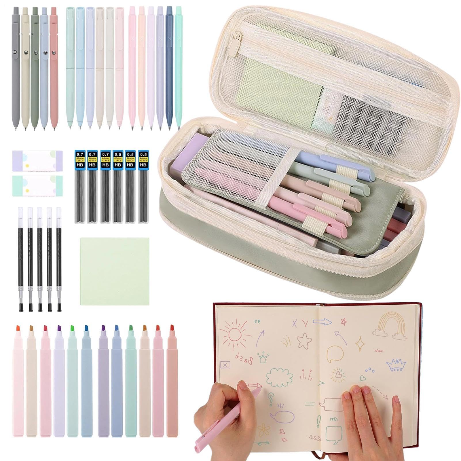 Trousse scolaire avec fournitures ensemble de papeterie cadeau pour collégienne