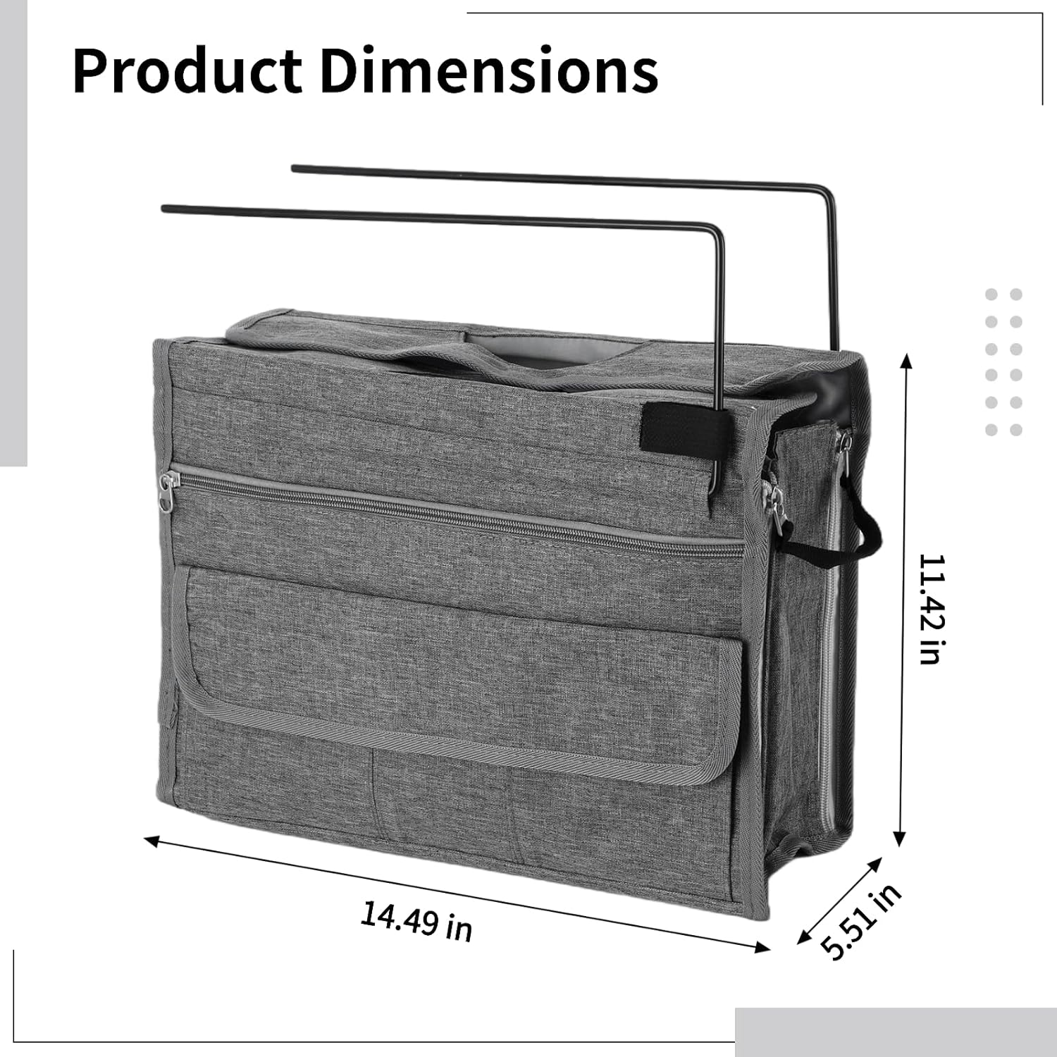 Hanging File Folder Desk Organizer with Metal Frame, 14.49 x 5.51 x 11.42 in Side Desk Organizer, Multi-Layer File Holder for Office, Home, School