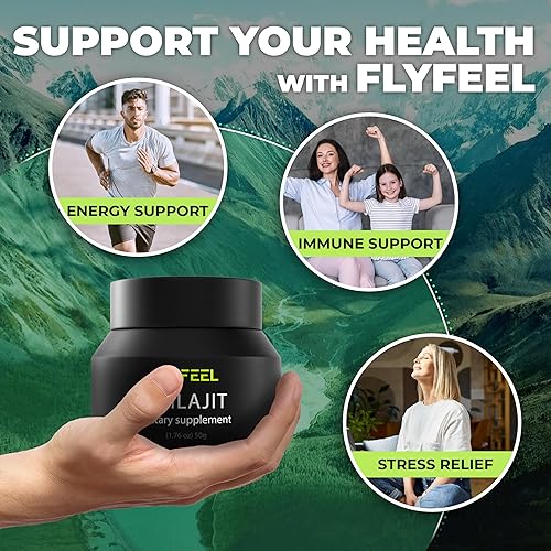 Miniatura 6 de FlyFeel Resina Shilajit Shilajit orgánica pura de grado dorado para hombres y mujeres, rica en ácido fúlvico y más de 85 minerales traza, aumenta