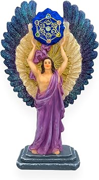 12" Inch Purple Metatron Archangel Statue Figurine Imagen Arcangel Angel of Life Religious Gift